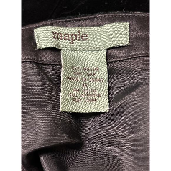 Maple Black Velvet Strapless Mini Dress S Embroidered Festive Fairy Whimsygoth - Picture 6 of 6